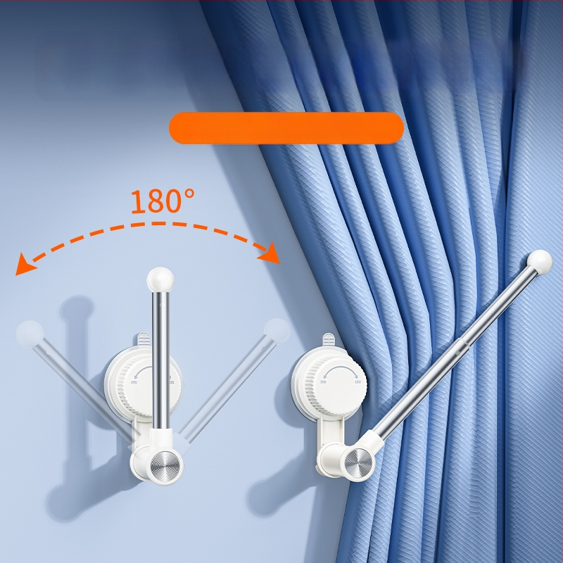 Užuolaidų laikiklis, sieninis tvirtinimas, medis, modernus minimalistinis stilius, šoninis vėjo atsparus kabliukas