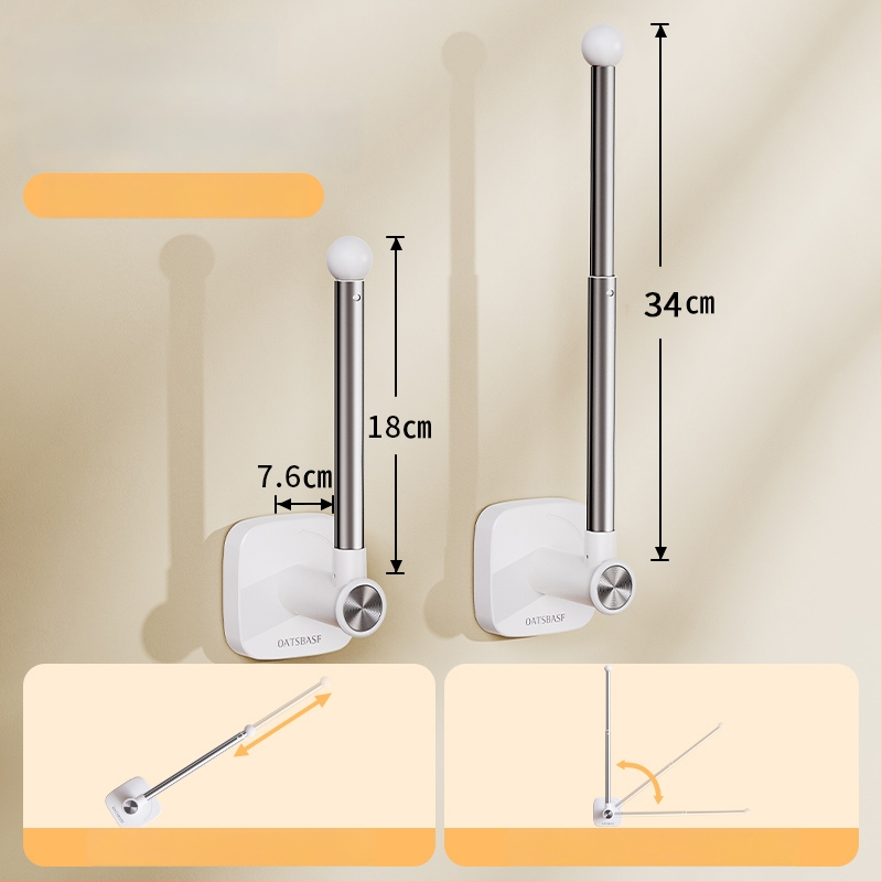 Užuolaidų laikiklis, sieninis tvirtinimas, medis, modernus minimalistinis stilius, šoninis vėjo atsparus kabliukas
