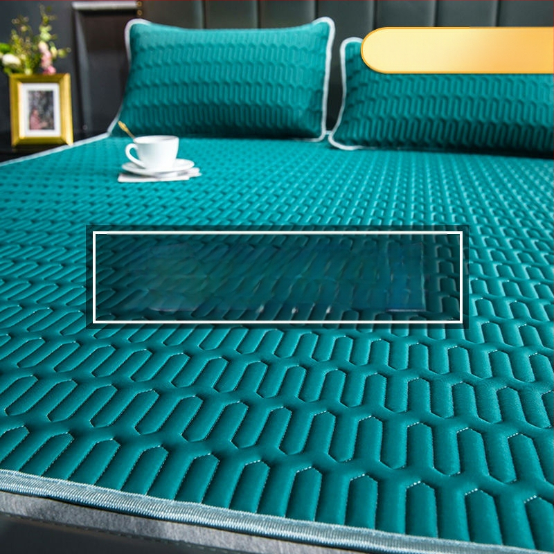 Dabīgs lateksa dzesējošais paklājiņš, trīs gabalu komplekts, ledus-silkas virsma, mājas un studentu kopmītnēs, drukāta šūšana, lateksa saturs <70%