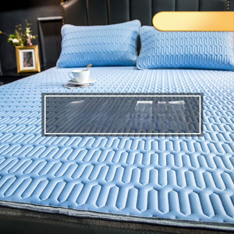 Dabīgs lateksa dzesējošais paklājiņš, trīs gabalu komplekts, ledus-silkas virsma, mājas un studentu kopmītnēs, drukāta šūšana, lateksa saturs <70%