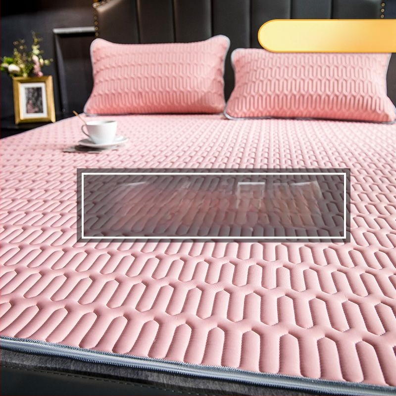 Dabīgs lateksa dzesējošais paklājiņš, trīs gabalu komplekts, ledus-silkas virsma, mājas un studentu kopmītnēs, drukāta šūšana, lateksa saturs <70%