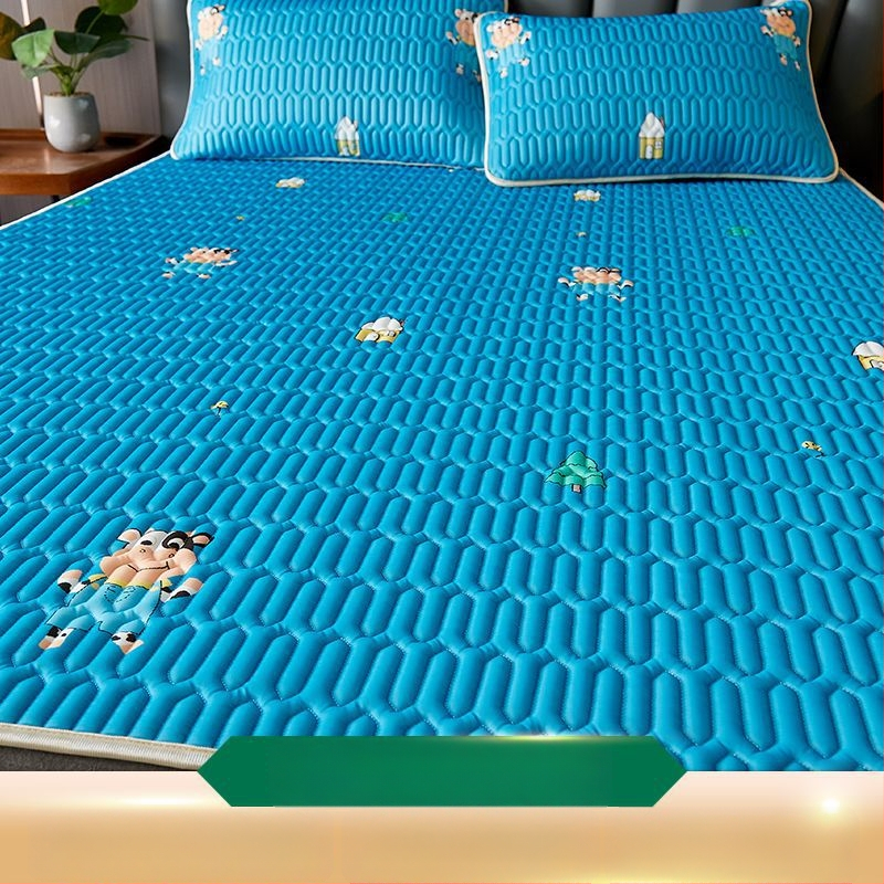 Dabīgs lateksa dzesējošais paklājiņš, trīs gabalu komplekts, ledus-silkas virsma, mājas un studentu kopmītnēs, drukāta šūšana, lateksa saturs <70%