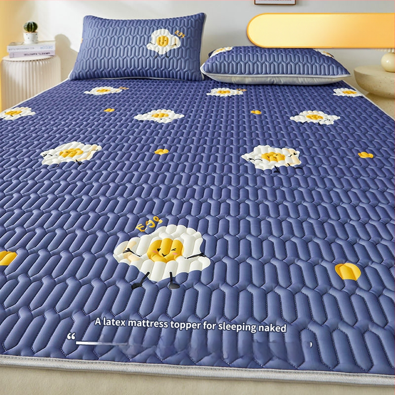 Dabīgs lateksa dzesējošais paklājiņš, trīs gabalu komplekts, ledus-silkas virsma, mājas un studentu kopmītnēs, drukāta šūšana, lateksa saturs <70%