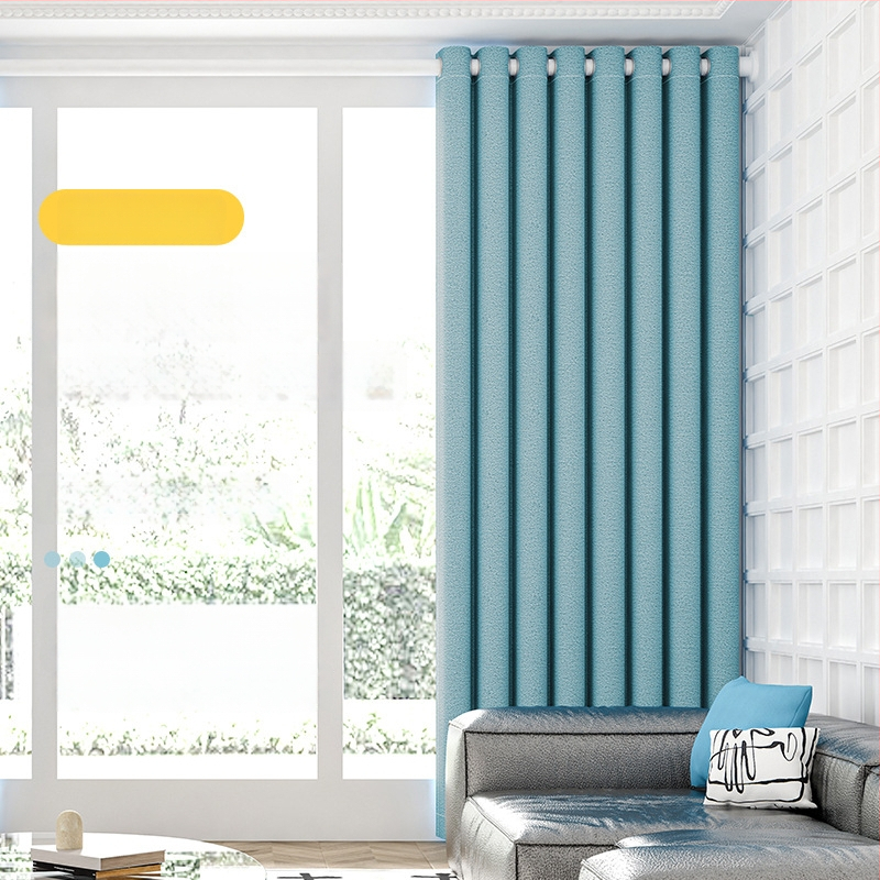 Hálószobai sötétítő függöny fúrás nélküli telepítéssel, készletben teleszkópos rúddal, Morant, poliészter, selyemréteg, 71-90%-os árnyékolás, modern egyszerű stílus