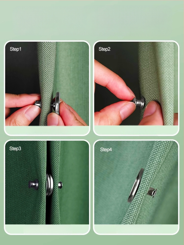 Vējizturīgs aizkaru magnētiskā aizvēršanas komplekts (pāris) ar āķiem, klipu un jostu