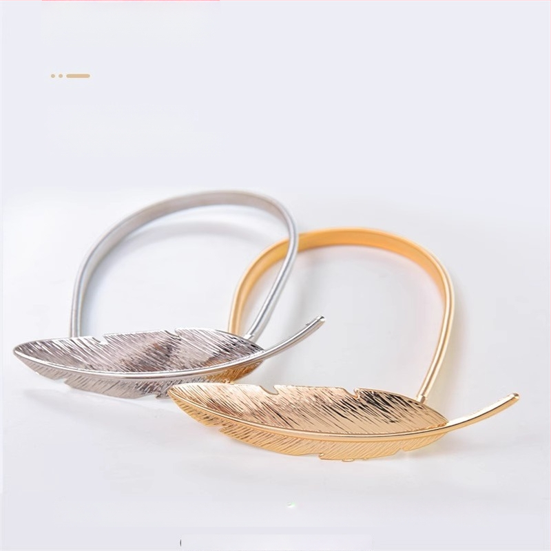 Aizkaru josta ar metāla lapu ornamentu – leģeris, mūsdienīgs minimālisma stils, aksesuārs pakarināšanai gredieniem