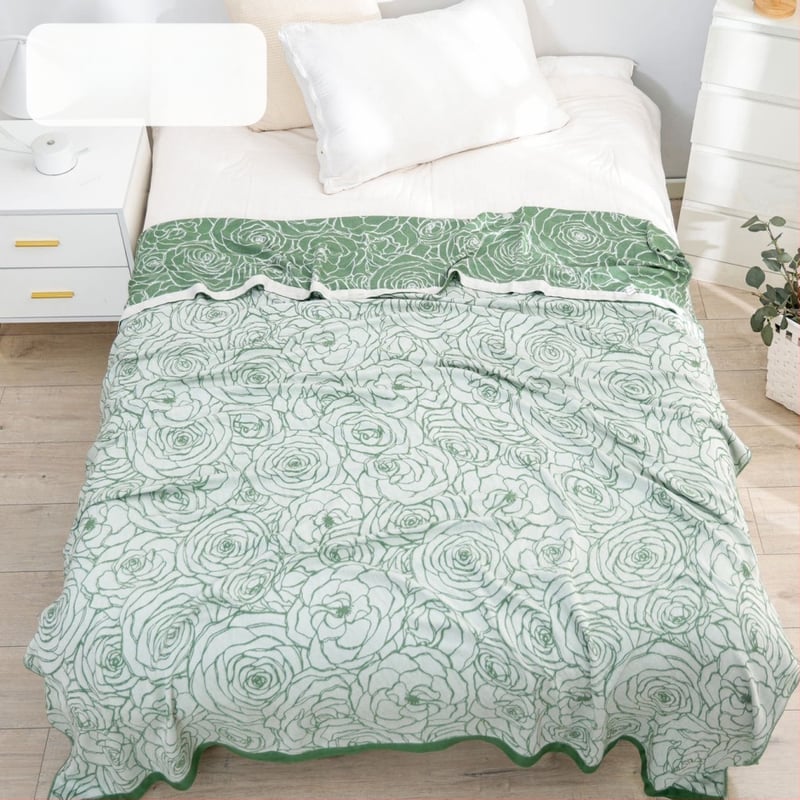 Bambusa šķiedras pleds ar ģeometrisku rakstu, vasaras viegls sega, reaktīvā krāsošana, svars līdz 1 kg