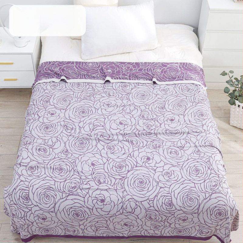 Bambusa šķiedras pleds ar ģeometrisku rakstu, vasaras viegls sega, reaktīvā krāsošana, svars līdz 1 kg