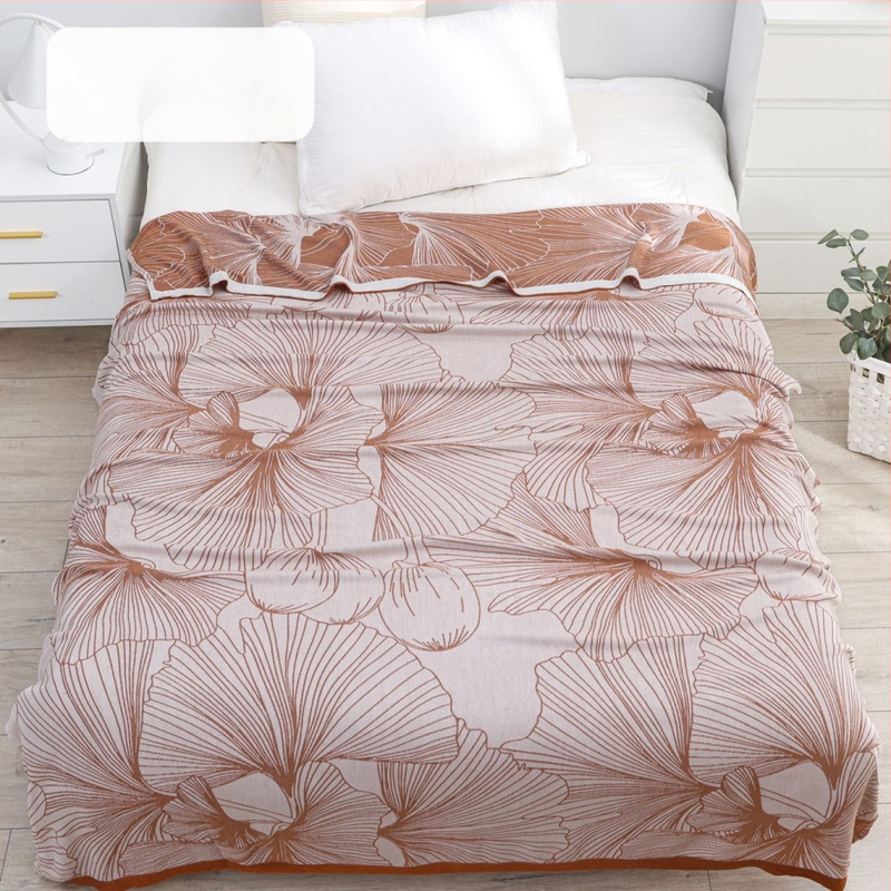 Bambusa šķiedras pleds ar ģeometrisku rakstu, vasaras viegls sega, reaktīvā krāsošana, svars līdz 1 kg