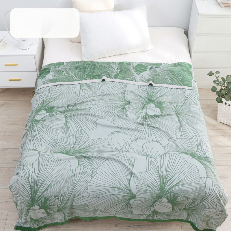 Bambusa šķiedras pleds ar ģeometrisku rakstu, vasaras viegls sega, reaktīvā krāsošana, svars līdz 1 kg