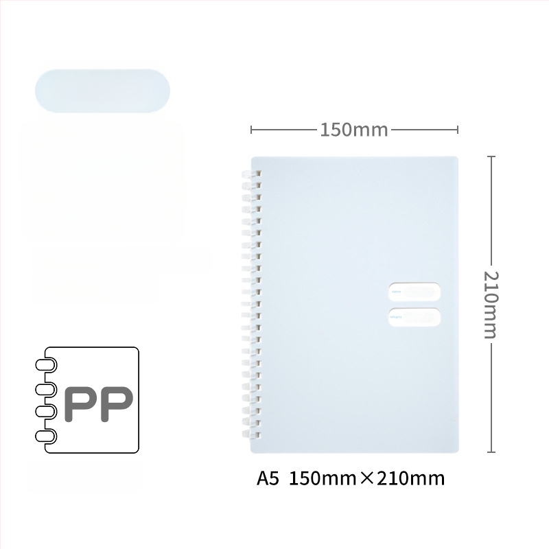 Spirālveids piezīmju grāmatiņa ar mīkstu PP vāciņu, modelis 833, 140 teksta lappuses, 80 g/m² papīrs