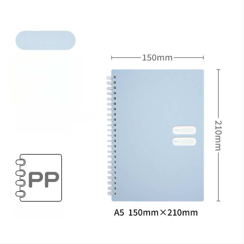 Spirālveids piezīmju grāmatiņa ar mīkstu PP vāciņu, modelis 833, 140 teksta lappuses, 80 g/m² papīrs