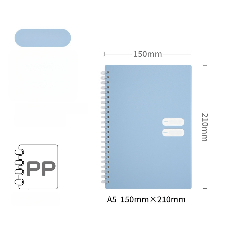 Spirālveids piezīmju grāmatiņa ar mīkstu PP vāciņu, modelis 833, 140 teksta lappuses, 80 g/m² papīrs