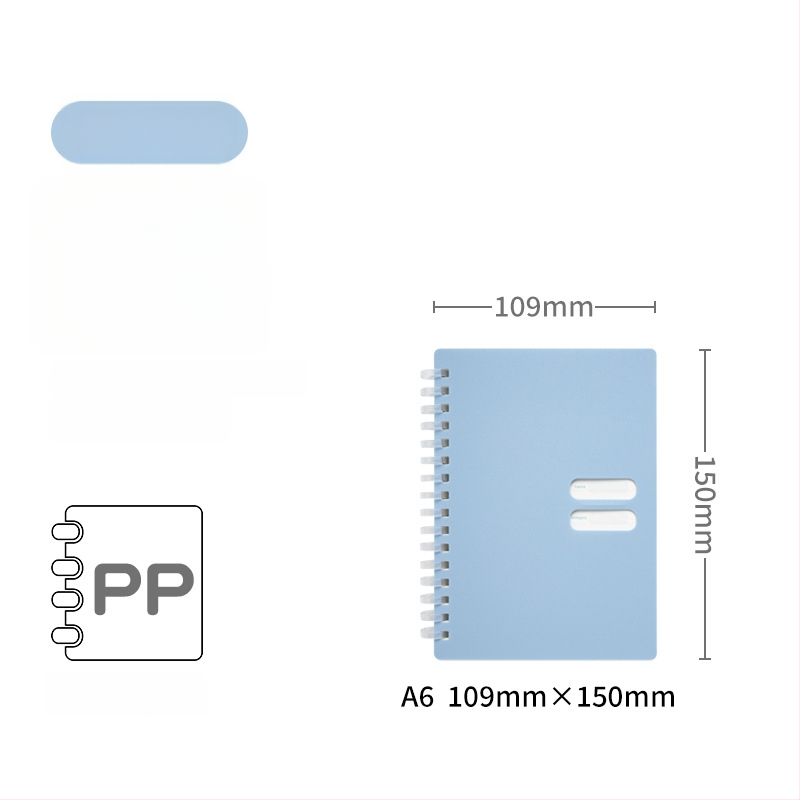 Spirālveids piezīmju grāmatiņa ar mīkstu PP vāciņu, modelis 833, 140 teksta lappuses, 80 g/m² papīrs