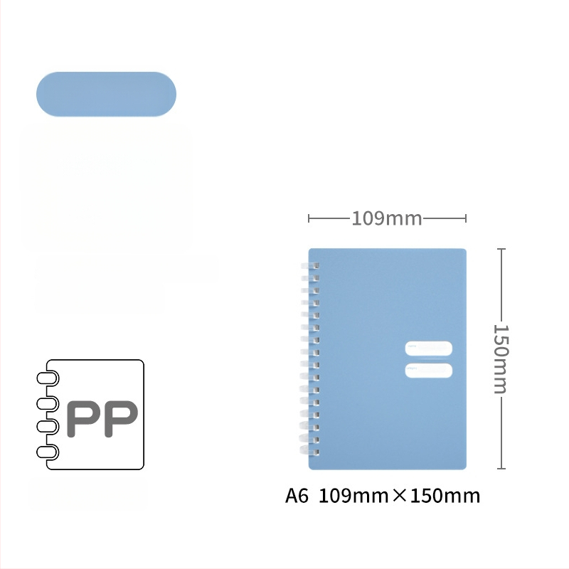 Spirālveids piezīmju grāmatiņa ar mīkstu PP vāciņu, modelis 833, 140 teksta lappuses, 80 g/m² papīrs