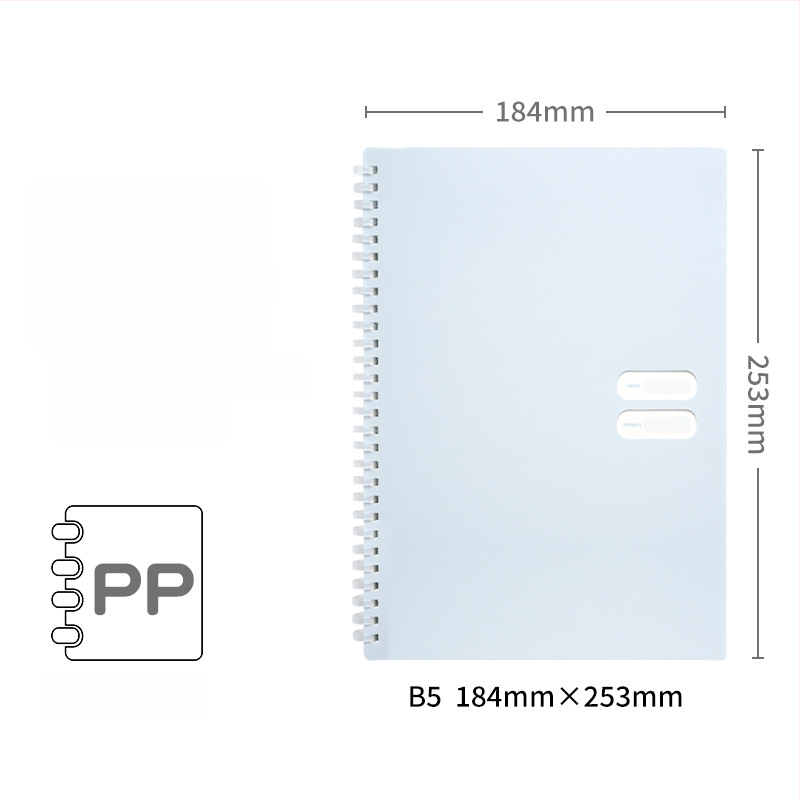 Spirālveids piezīmju grāmatiņa ar mīkstu PP vāciņu, modelis 833, 140 teksta lappuses, 80 g/m² papīrs