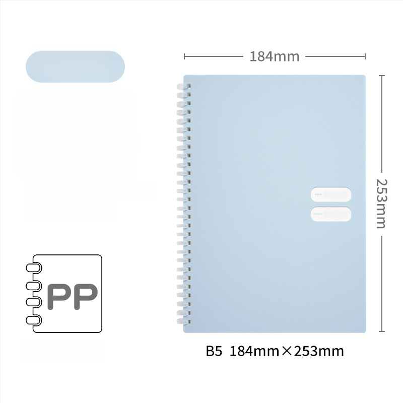 Spirālveids piezīmju grāmatiņa ar mīkstu PP vāciņu, modelis 833, 140 teksta lappuses, 80 g/m² papīrs