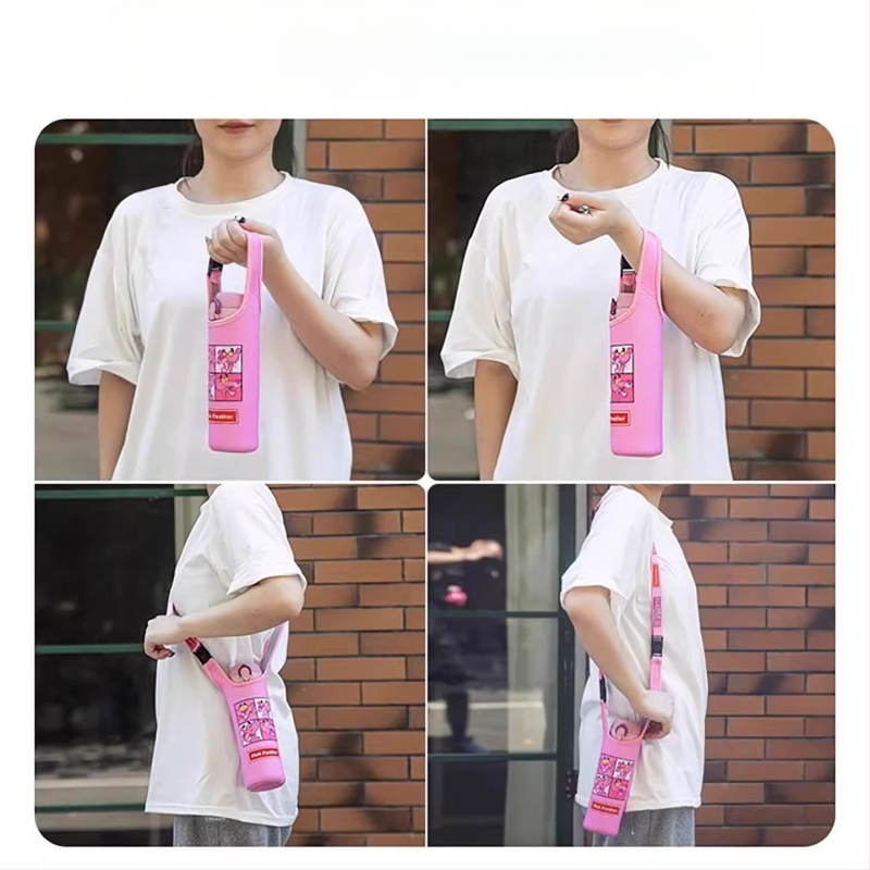 Bērnu krustveida termosa vāciņš ar universālo siksnu, ūdens pudeles aizsargājošā soma, kritiena drošība (Zīmols: Friendly; Materiāls: Audums; Stils: Radošums; Kvalitāte: Kvalificēts produkts)