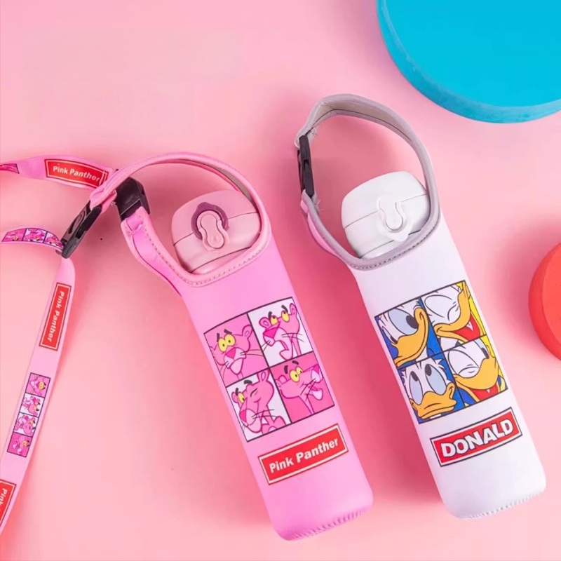 Bērnu krustveida termosa vāciņš ar universālo siksnu, ūdens pudeles aizsargājošā soma, kritiena drošība (Zīmols: Friendly; Materiāls: Audums; Stils: Radošums; Kvalitāte: Kvalificēts produkts)