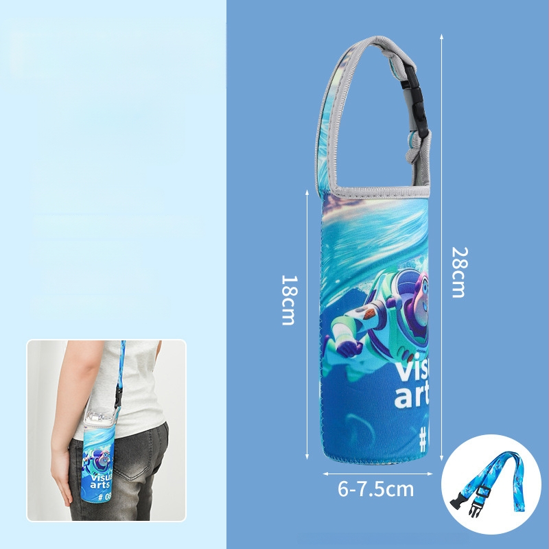 Bērnu krustveida termosa vāciņš ar universālo siksnu, ūdens pudeles aizsargājošā soma, kritiena drošība (Zīmols: Friendly; Materiāls: Audums; Stils: Radošums; Kvalitāte: Kvalificēts produkts)