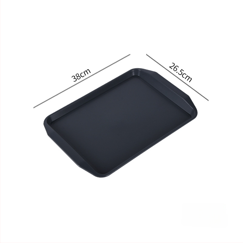 Plastmasas taisnstūra servēšanas trauks ar divām rokturēm viesnīcām un restorāniem, mūsdienīgs minimālisma stils, logotipa drukāšana (Materiāls: Plastmasa; Forma: Taisnstūris; Stils: Mūsdienīgs minimālisms; Logotipa drukāšana: Jā)