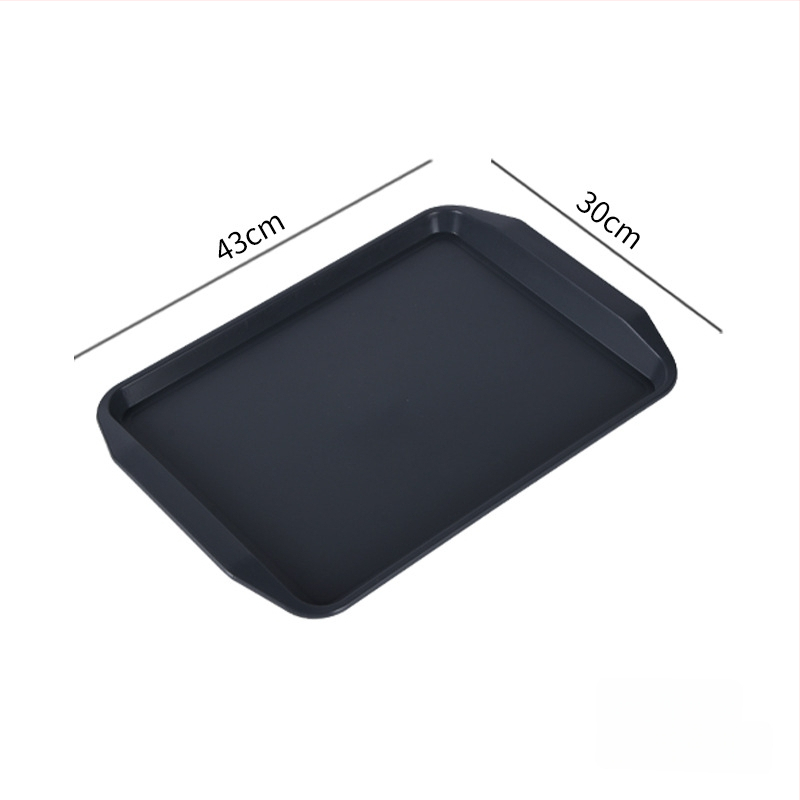 Plastmasas taisnstūra servēšanas trauks ar divām rokturēm viesnīcām un restorāniem, mūsdienīgs minimālisma stils, logotipa drukāšana (Materiāls: Plastmasa; Forma: Taisnstūris; Stils: Mūsdienīgs minimālisms; Logotipa drukāšana: Jā)