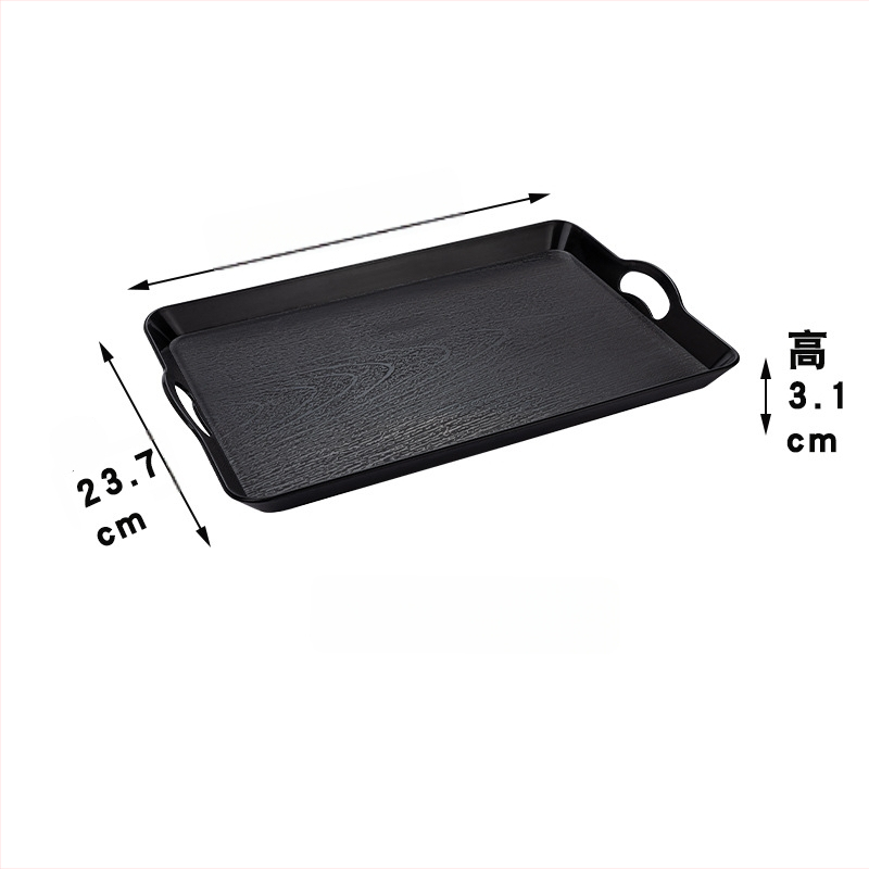 Japāņu stila trauks ar koka rakstu, taisnstūra plastmasas trauks, aizsardzība pret apdegumiem, logotipa drukāšana pieejama