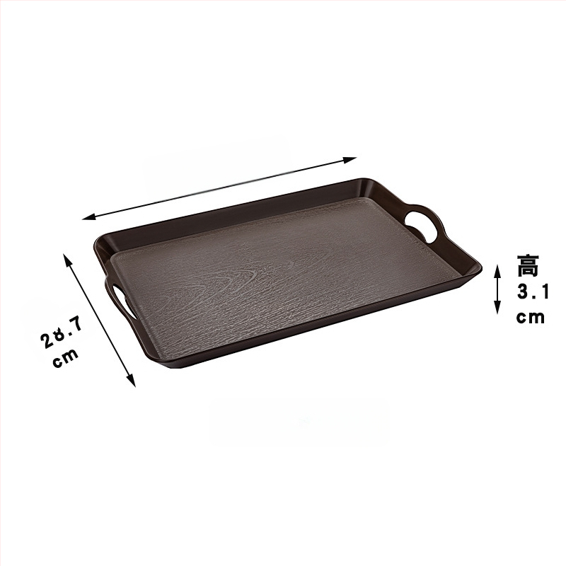 Japāņu stila trauks ar koka rakstu, taisnstūra plastmasas trauks, aizsardzība pret apdegumiem, logotipa drukāšana pieejama