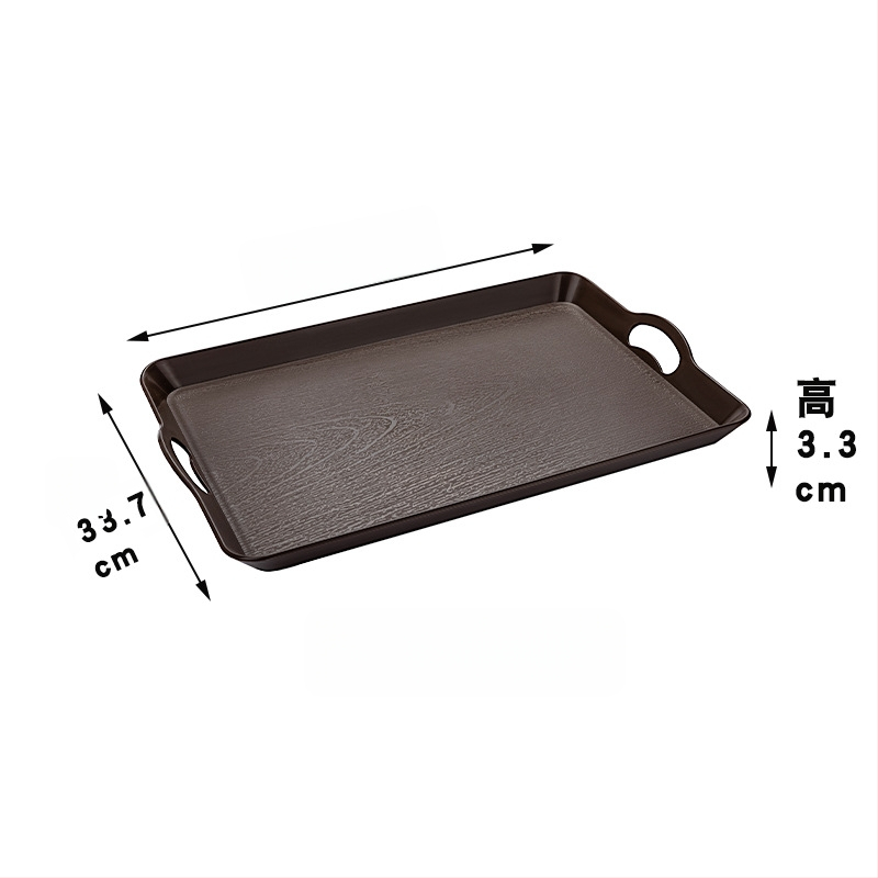 Japāņu stila trauks ar koka rakstu, taisnstūra plastmasas trauks, aizsardzība pret apdegumiem, logotipa drukāšana pieejama