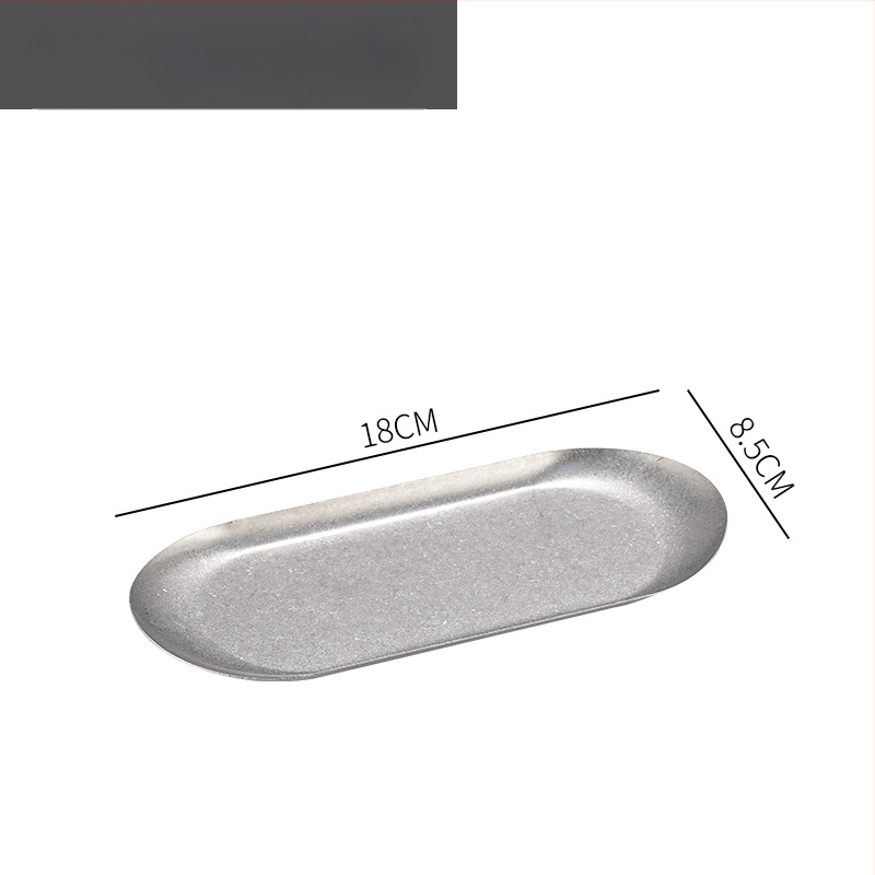 Nerūsējošā tērauda nordiskā stila servēšanas trauks ar neregulāras ovālas formas, piemērots viesnīcām, maltītei un tējai, mikroviļņu drošs