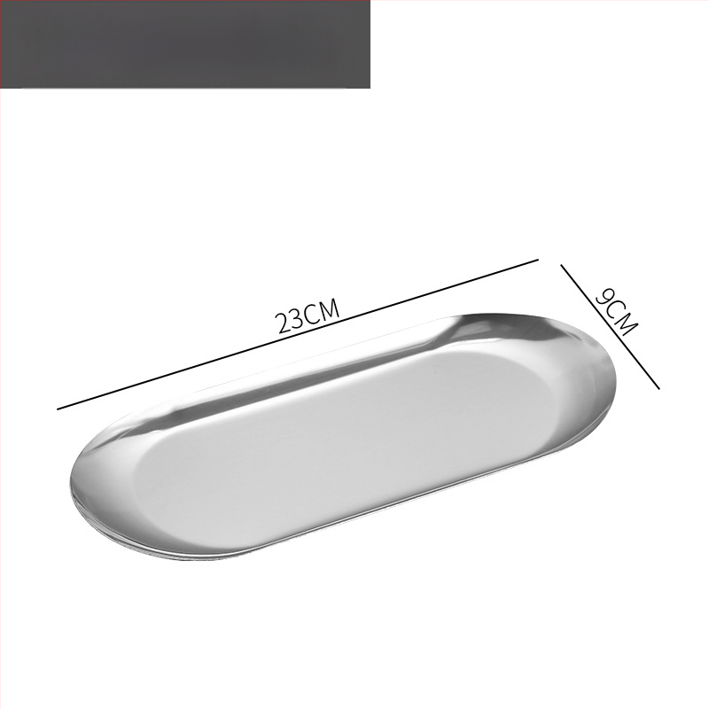 Nerūsējošā tērauda nordiskā stila servēšanas trauks ar neregulāras ovālas formas, piemērots viesnīcām, maltītei un tējai, mikroviļņu drošs