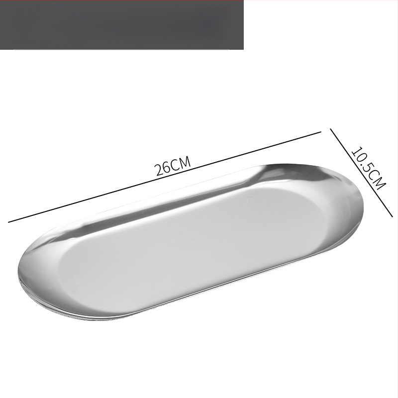 Nerūsējošā tērauda nordiskā stila servēšanas trauks ar neregulāras ovālas formas, piemērots viesnīcām, maltītei un tējai, mikroviļņu drošs