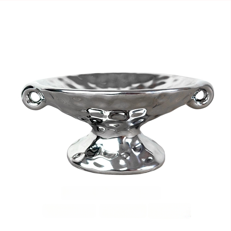 Keramiska aromaterapijas plate ar dubultām rokturām, vintage-retro stils, priekš ieejas un rotaslietu uz galda