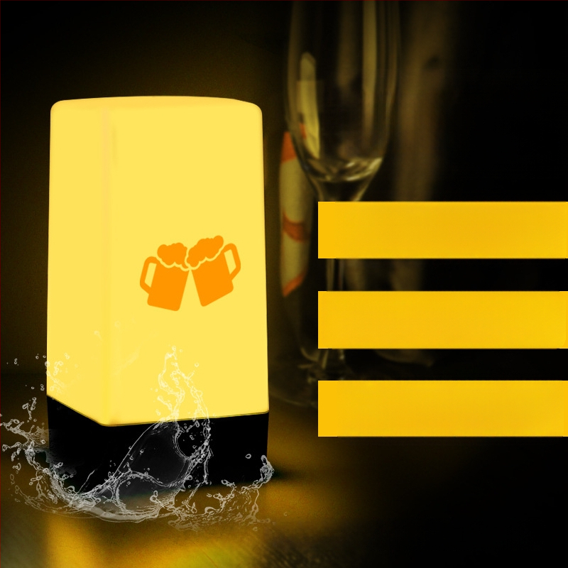 LED įkraunama naktinė lempa stalinei lempai, kvadratinis modelis HT-TD1W020, plastikinis laikiklis, modernus minimalistinis stilius, OEM logotipas