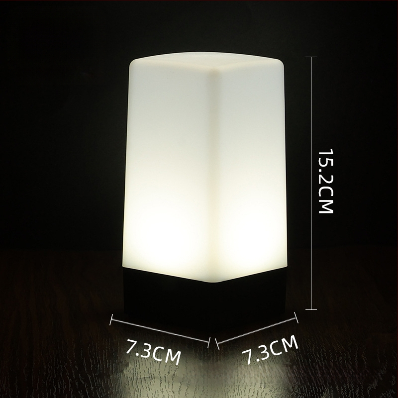 LED įkraunama naktinė lempa stalinei lempai, kvadratinis modelis HT-TD1W020, plastikinis laikiklis, modernus minimalistinis stilius, OEM logotipas