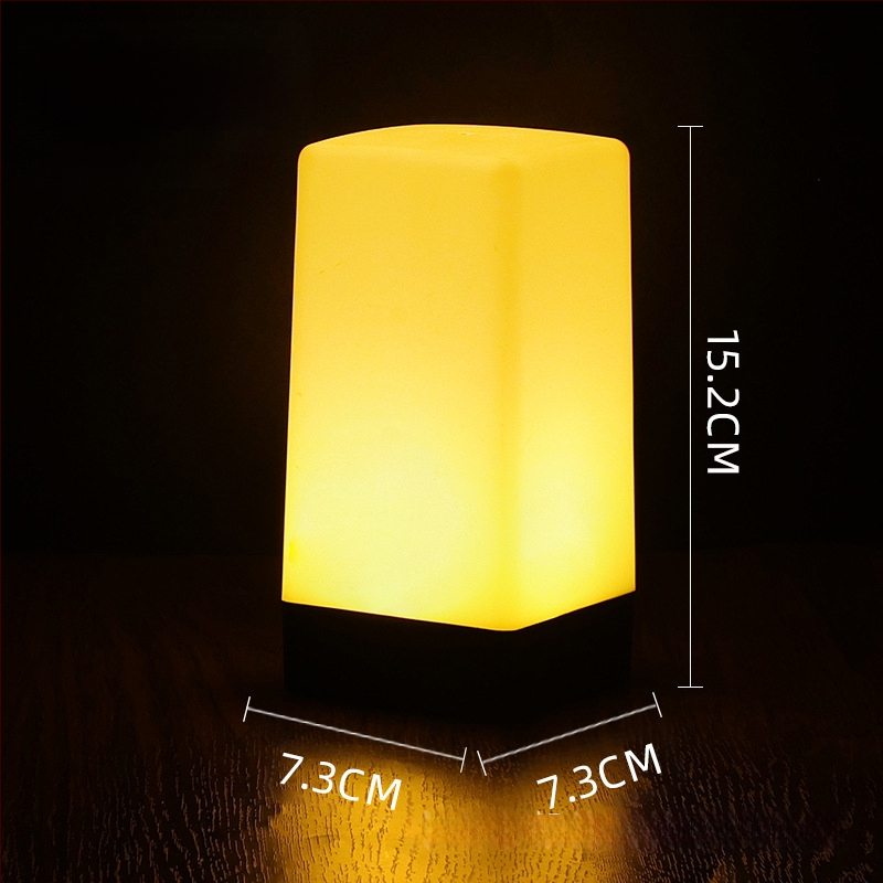 LED įkraunama naktinė lempa stalinei lempai, kvadratinis modelis HT-TD1W020, plastikinis laikiklis, modernus minimalistinis stilius, OEM logotipas