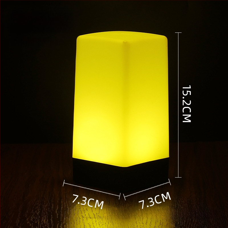 LED įkraunama naktinė lempa stalinei lempai, kvadratinis modelis HT-TD1W020, plastikinis laikiklis, modernus minimalistinis stilius, OEM logotipas