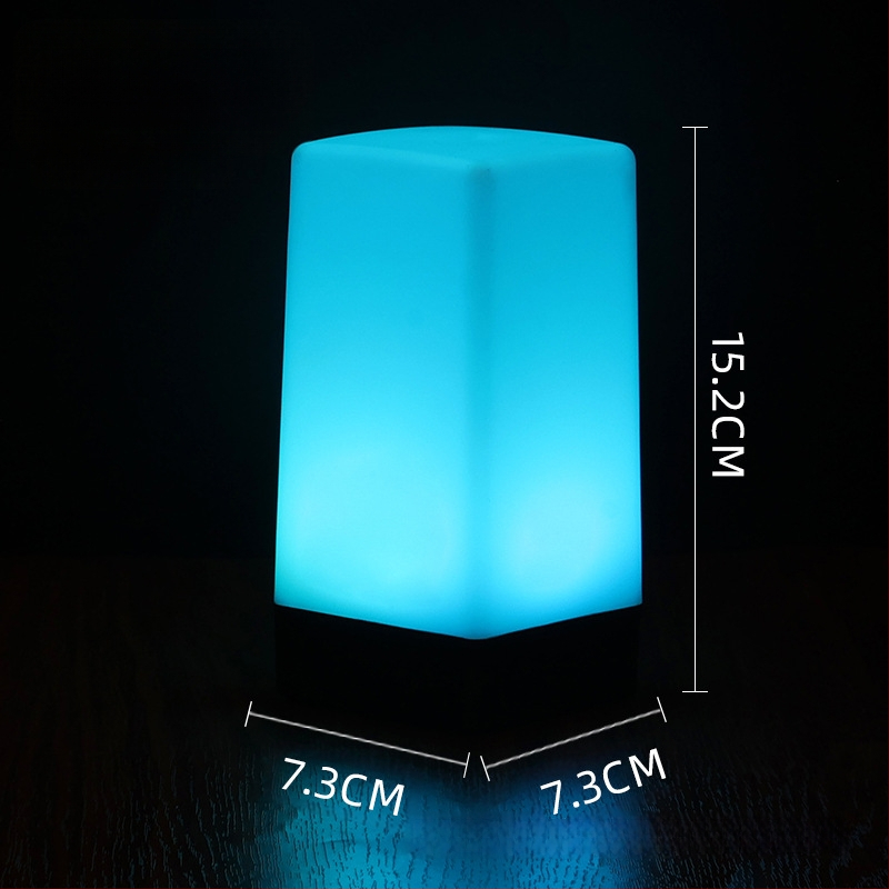 LED įkraunama naktinė lempa stalinei lempai, kvadratinis modelis HT-TD1W020, plastikinis laikiklis, modernus minimalistinis stilius, OEM logotipas