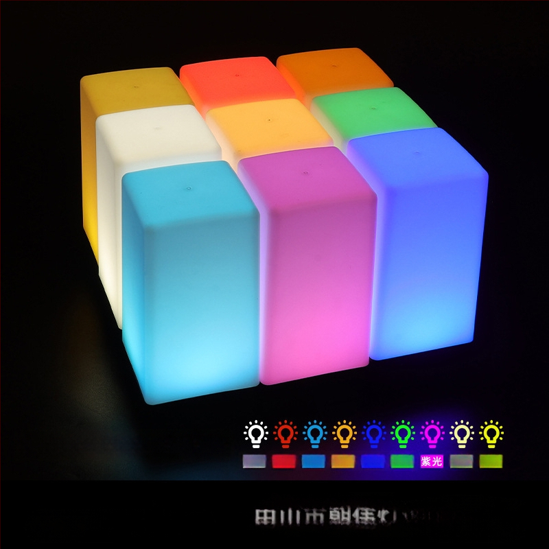 LED įkraunama naktinė lempa stalinei lempai, kvadratinis modelis HT-TD1W020, plastikinis laikiklis, modernus minimalistinis stilius, OEM logotipas