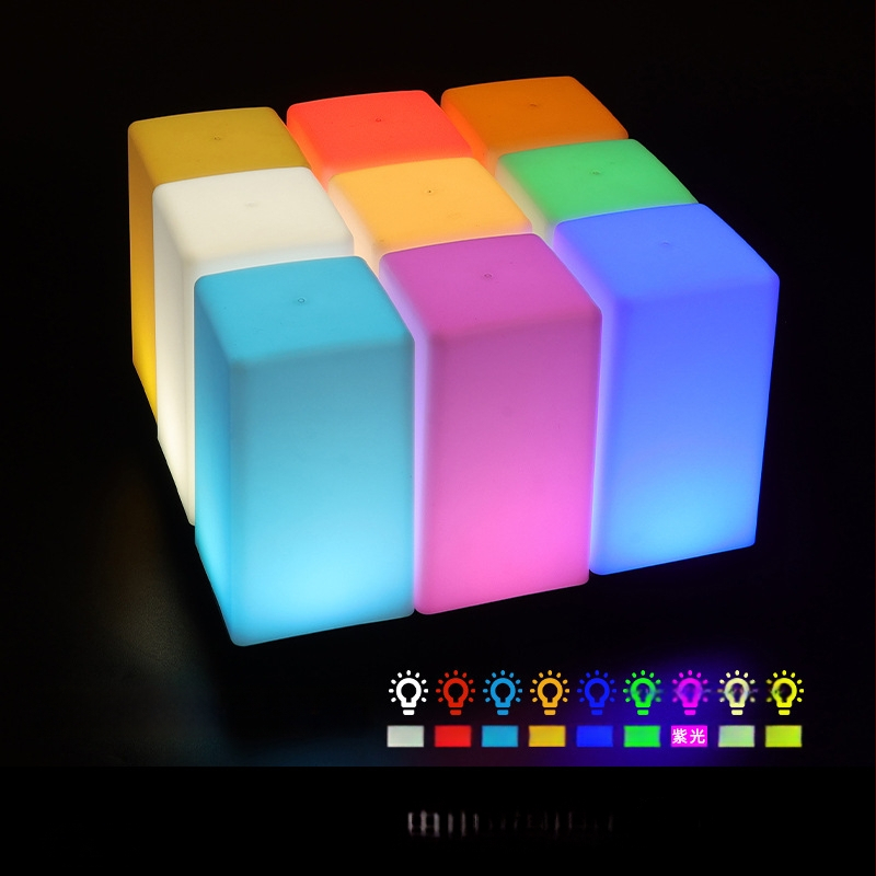 LED įkraunama naktinė lempa stalinei lempai, kvadratinis modelis HT-TD1W020, plastikinis laikiklis, modernus minimalistinis stilius, OEM logotipas