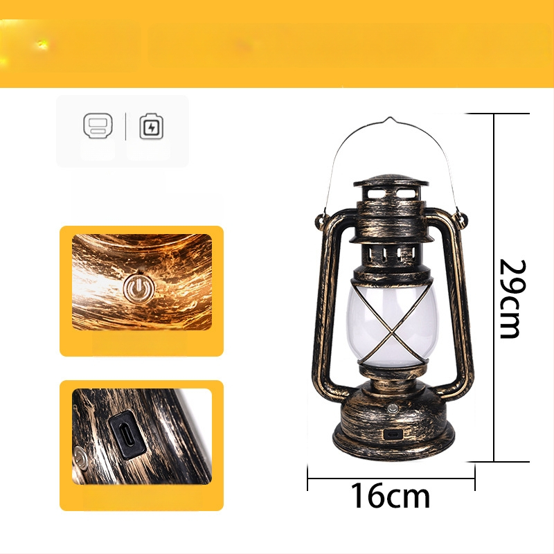 Baro stalo lempa su retro lanterno dizainu, plastikinis korpusas, modelis HT-TD1W291, ≤36V, nakties žiburėlis, aplinkos apšvietimas, DIY papuošalai