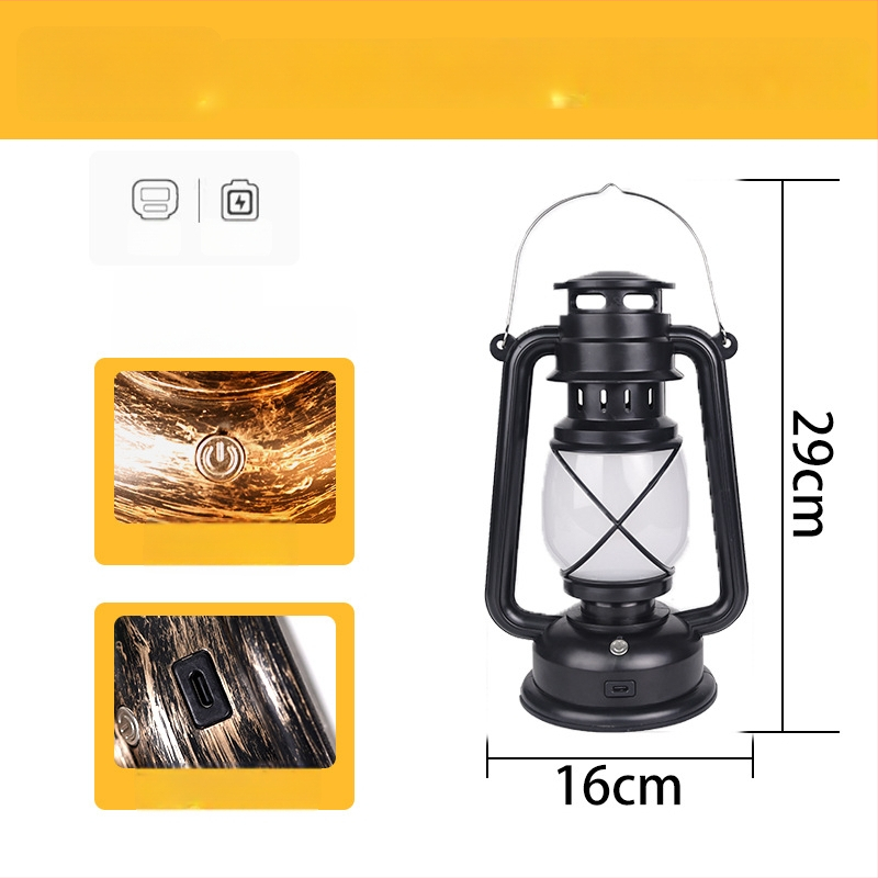 Baro stalo lempa su retro lanterno dizainu, plastikinis korpusas, modelis HT-TD1W291, ≤36V, nakties žiburėlis, aplinkos apšvietimas, DIY papuošalai