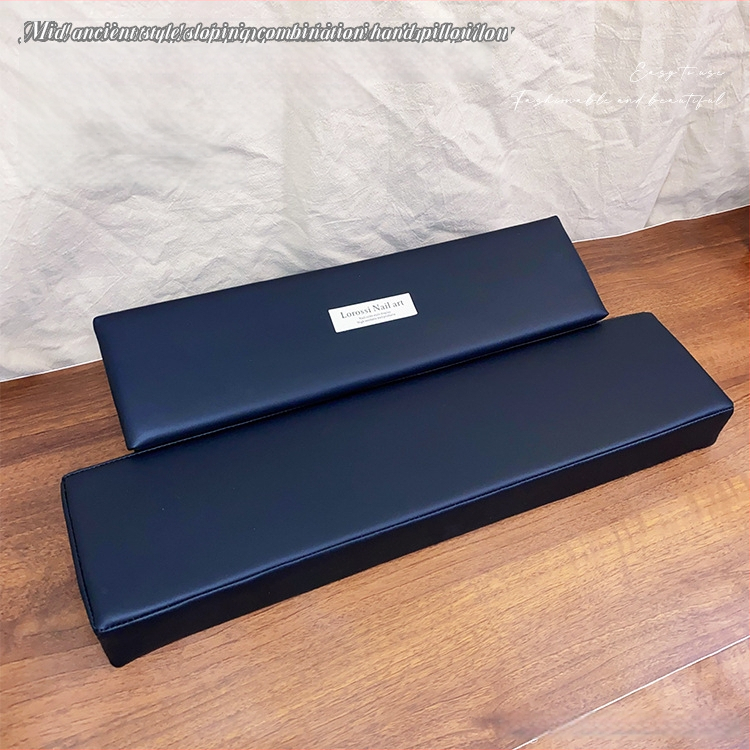 Ādas manikīra rokas spilvens, uzlabots, slīpuma dizains, pretslīdēšanas paliktnis, rokas atbalsts