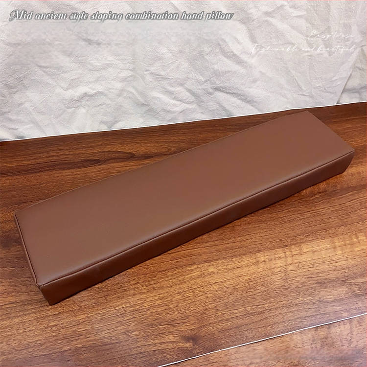 Ādas manikīra rokas spilvens, uzlabots, slīpuma dizains, pretslīdēšanas paliktnis, rokas atbalsts