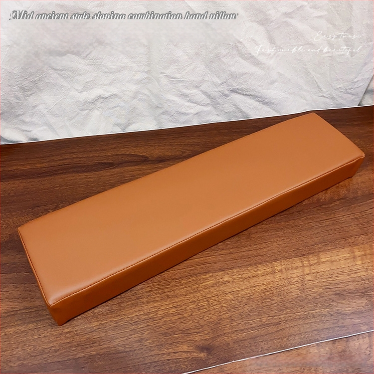 Ādas manikīra rokas spilvens, uzlabots, slīpuma dizains, pretslīdēšanas paliktnis, rokas atbalsts