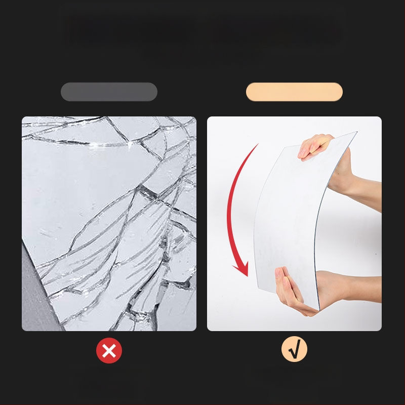 Акрилно стенно огледало за обличане, самозалепващо, прост и модерен стил, модел 002 (Материал: Акрил; Монтаж: Стена; Стил: Прост и модерен)