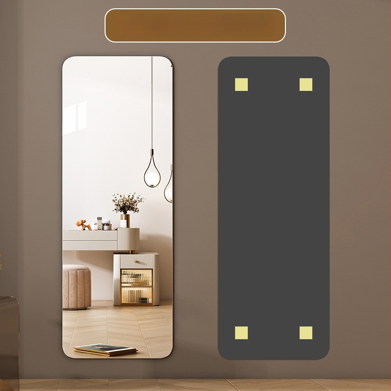 Акрилно стенно огледало за обличане, самозалепващо, прост и модерен стил, модел 002 (Материал: Акрил; Монтаж: Стена; Стил: Прост и модерен)