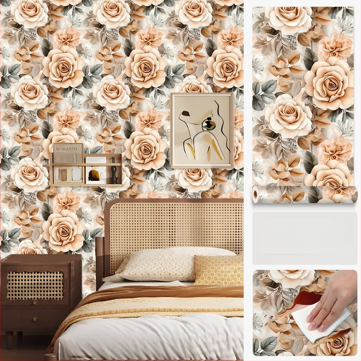 Pašlīmējošs sienas pārklājums ar ziedu rakstu, PVC materiāls, Premium Xinfeng star