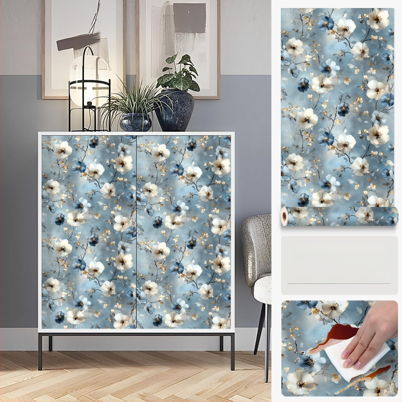 Pašlīmējošs sienas pārklājums ar ziedu rakstu, PVC materiāls, Premium Xinfeng star