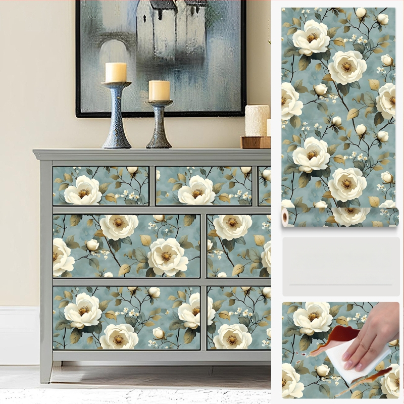 Pašlīmējošs sienas pārklājums ar ziedu rakstu, PVC materiāls, Premium Xinfeng star